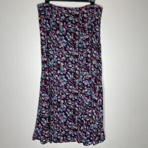 David Brooks Floral Skirt Multicolor Spring/Summer Lightweight Pleated Sz 12 Vtg